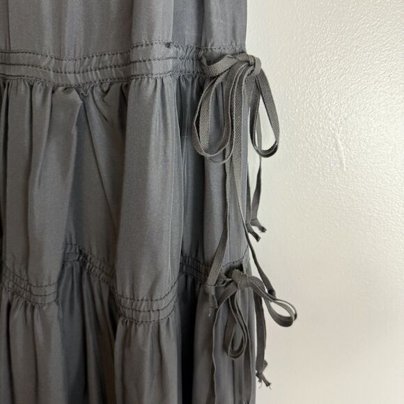 Marc Jacobs Midi Tiered Ruffle Side Ties Ruffle Deep V-Neck Dress Womens M - Picture 9 of 9